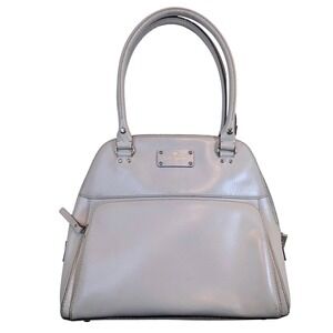 Kate Spade New York Leather Dome Satchel Handbag Pale Beige READ